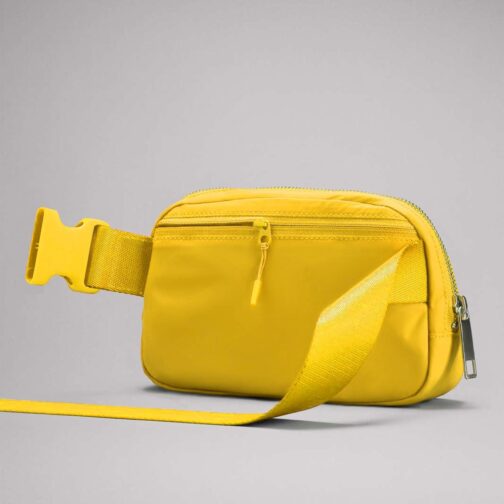 Waist Belt Bag for Women Lulu Dupes Mini Small Crossbody Purse Sling Bag Cute Fashion Waterproof Fanny Pack Over The Shoulder Bags Fashionable Travel Running Belt Pouch Bum Bag Navy Yellow - Image 3