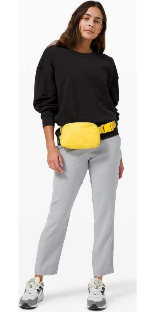 Waist Belt Bag for Women Lulu Dupes Mini Small Crossbody Purse Sling Bag Cute Fashion Waterproof Fanny Pack Over The Shoulder Bags Fashionable Travel Running Belt Pouch Bum Bag Navy Yellow - Image 9