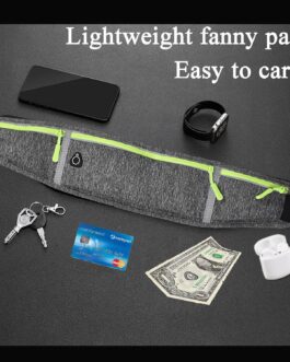 Waist pack sport running Belt Pack with adjustable Strap for running hiking travel outdoors sport (Grey, 3 Pockets)
