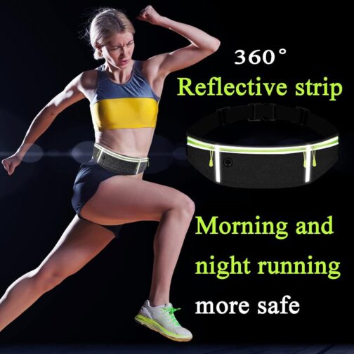 Waist pack sport running Belt Pack with adjustable Strap for running hiking travel outdoors sport (Grey, 3 Pockets) - Image 5