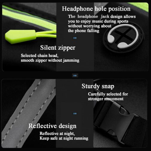 Waist pack sport running Belt Pack with adjustable Strap for running hiking travel outdoors sport (Grey, 3 Pockets) - Image 4