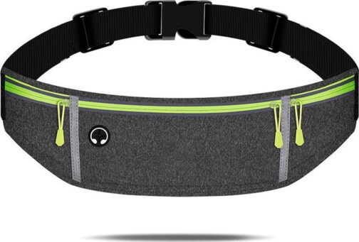 Waist pack sport running Belt Pack with adjustable Strap for running hiking travel outdoors sport (Grey, 3 Pockets)