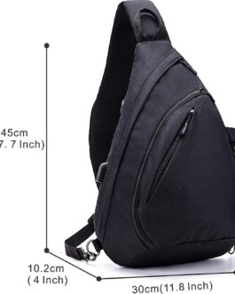 Water-Proof Sling bag/Crossbody Backpack/Shoulder Bag with USB Charging Port for Travel, Hiking, Cycling, Camping