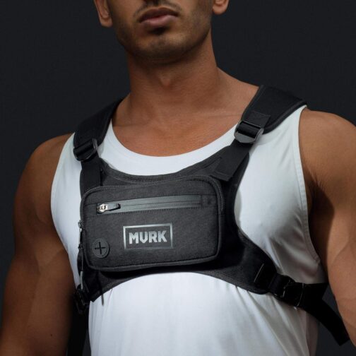 Water Resistant Chest Pack - Minimalist Running Pack For Workouts, Running Phone Holder With Extra Storage, Lightweight Running Vest, Running Backpack (Black) - Image 7