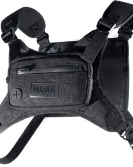 Water Resistant Chest Pack – Minimalist Running Pack For Workouts, Running Phone Holder With Extra Storage, Lightweight Running Vest, Running Backpack (Black)