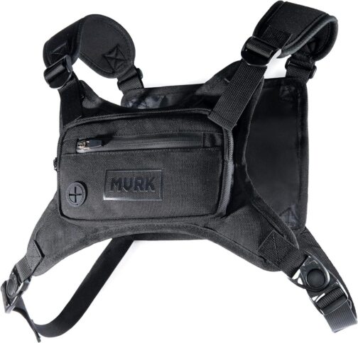 Water Resistant Chest Pack - Minimalist Running Pack For Workouts, Running Phone Holder With Extra Storage, Lightweight Running Vest, Running Backpack (Black)
