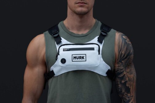 Water Resistant Chest Pack - Lightweight Running For Workouts, Phone Holder With Extra Storage, Minimalist Vest, Backpack Bag Belt (White) - Image 5