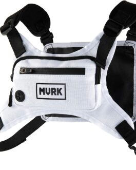 Water Resistant Chest Pack – Lightweight Running For Workouts, Phone Holder With Extra Storage, Minimalist Vest, Backpack Bag Belt (White)