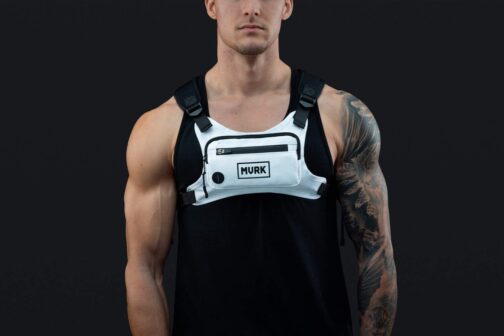 Water Resistant Chest Pack - Lightweight Running For Workouts, Phone Holder With Extra Storage, Minimalist Vest, Backpack Bag Belt (White) - Image 7