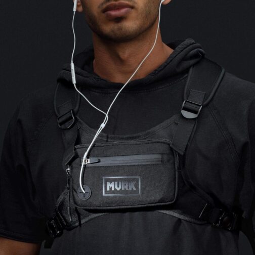 Water Resistant Chest Pack - Minimalist Running Pack For Workouts, Running Phone Holder With Extra Storage, Lightweight Running Vest, Running Backpack (Black) - Image 9