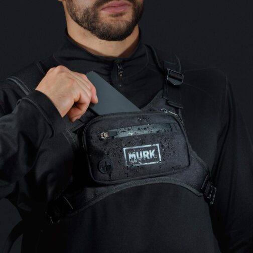 Water Resistant Chest Pack - Minimalist Running Pack For Workouts, Running Phone Holder With Extra Storage, Lightweight Running Vest, Running Backpack (Black) - Image 6