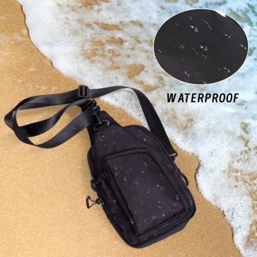 Waterproof Casual Sling Bag Men Chest Crossbody Purse Adjustable Strap Leisure Shoulder Bag for Sports Outdoor - Image 2