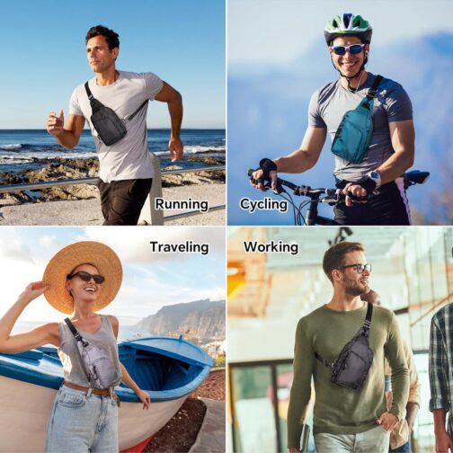 Waterproof Casual Sling Bag Men Chest Crossbody Purse Adjustable Strap Leisure Shoulder Bag for Sports Outdoor - Image 4