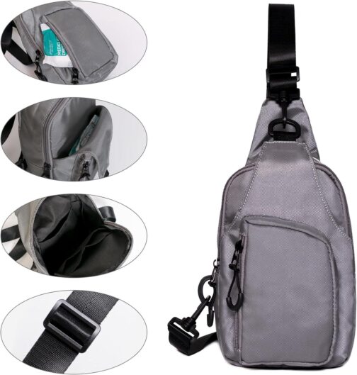 Waterproof Casual Sling Bag Men Chest Crossbody Purse Adjustable Strap Leisure Shoulder Bag for Sports Outdoor - Image 5
