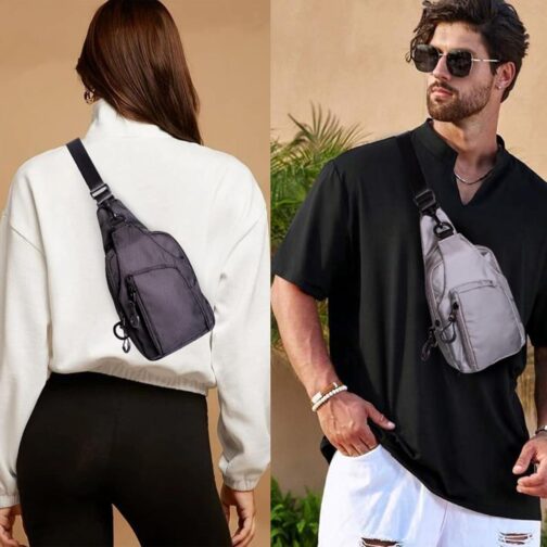 Waterproof Casual Sling Bag Men Chest Crossbody Purse Adjustable Strap Leisure Shoulder Bag for Sports Outdoor - Image 7