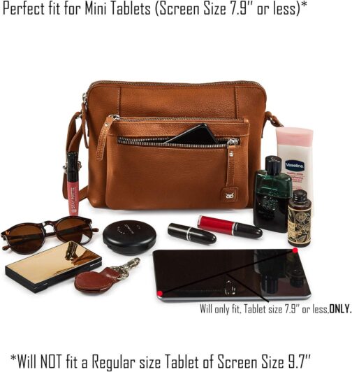Wise Owl Accessories Small Soft Pebbled Real Leather Crossbody Handbags Purses Sling Crossover Shoulder Bag - Image 5