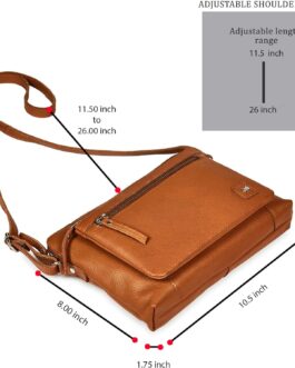 Wise Owl Accessories Small Soft Pebbled Real Leather Crossbody Handbags Purses Sling Crossover Shoulder Bag