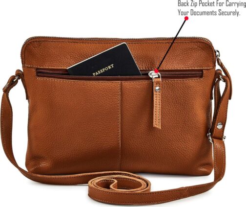 Wise Owl Accessories Small Soft Pebbled Real Leather Crossbody Handbags Purses Sling Crossover Shoulder Bag - Image 4