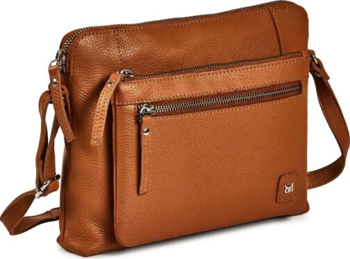 Wise Owl Accessories Small Soft Pebbled Real Leather Crossbody Handbags Purses Sling Crossover Shoulder Bag