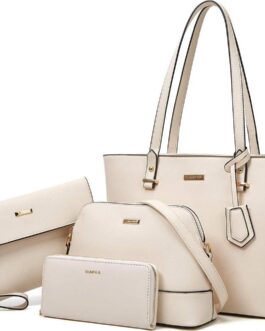 Women Fashion Handbags Wallet Tote Bag Shoulder Bag Top Handle Satchel Purse Set 4pcs