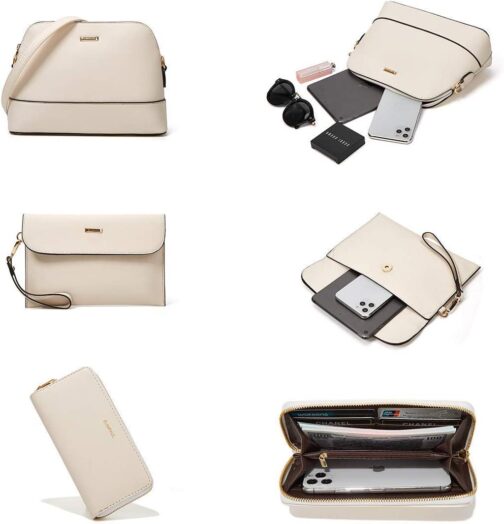 Women Fashion Handbags Wallet Tote Bag Shoulder Bag Top Handle Satchel Purse Set 4pcs - Image 6
