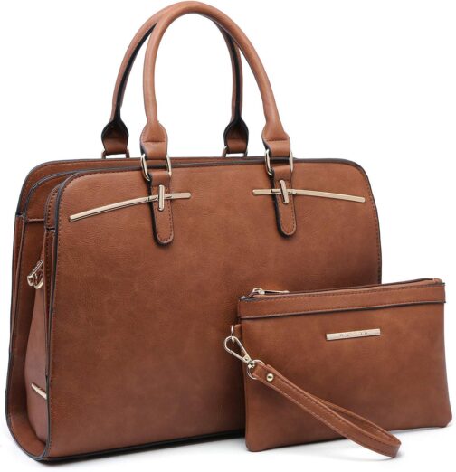 Women Handbag Wallet Tote Bag Shoulder Bag Hobo Bag Top Handle Satchel Purse Set 2pcs w/ 3 Compartments