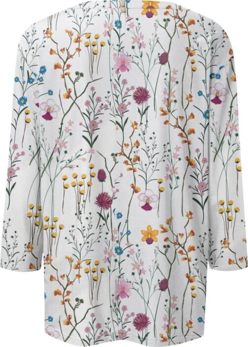 Women's 3/4 Sleeve Shirts Crew Neck Loose Tops Casual Solid Color Tshirts Trendy Basic Tunic Summer Ladies Tops - Image 4