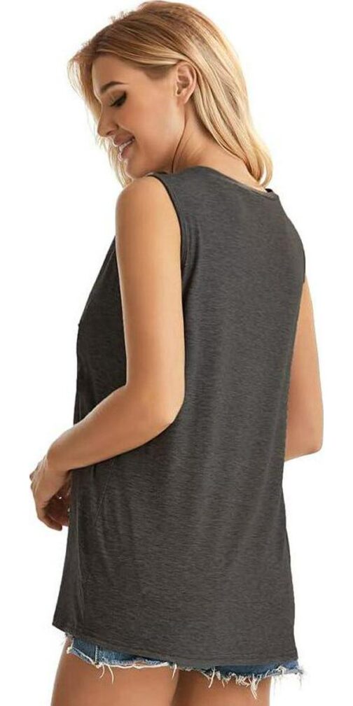Womens Tank Tops Summer T Shirts Sleeveless Casual Loose Tunic Blouses - Image 3