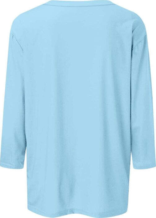 Womens Tops 3/4 Sleeve Crewneck Cute Shirts Casual Trendy Print Blouses Length T Shirt 2024 - Image 3