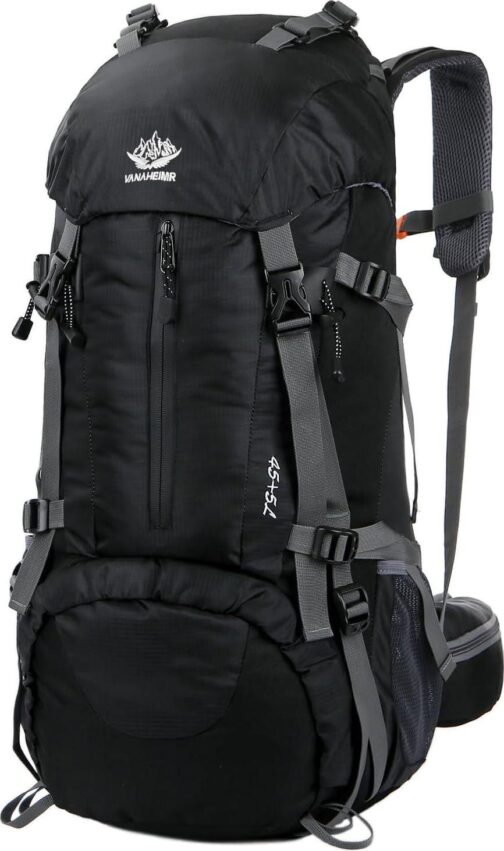 WoneNice 50L(45+5) Waterproof Hiking Backpack - Outdoor Sport Daypack with Rain Cover
