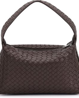 Woven Tote Bag for Women Fashion PU Leather Handbag Hobo Hobe Dumpling Bag Ladies Woven Shoulder Bag