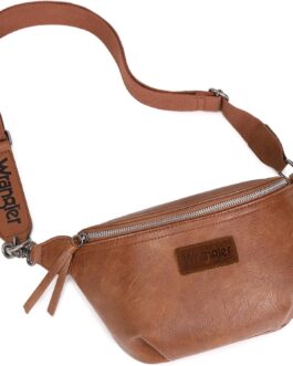 Wrangler Fanny Pack Crossbody Sling Bag for Women Waist Bag Travel Belt Bags Bum Bag Gifts for Women Men