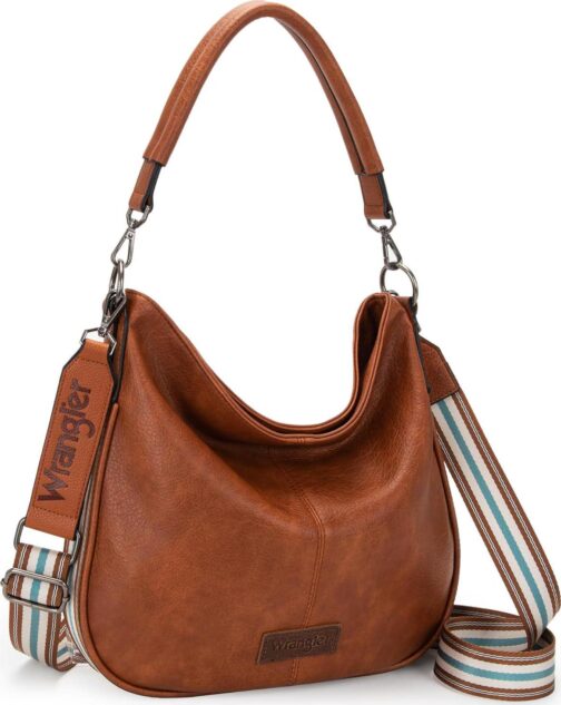 Wrangler Hobo Bags for Women Striped Cotton Ribbon Shoulder Purses and Handbags with Straps