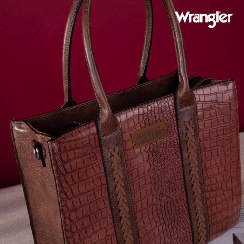 Wrangler Large Tote Bag Vintage Purse for Women Top-Handle Western Handbags with Strap - Image 5