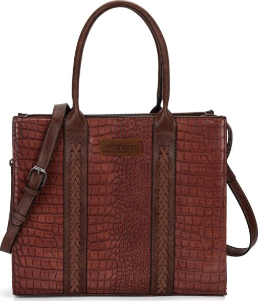 Wrangler Large Tote Bag Vintage Purse for Women Top-Handle Western Handbags with Strap