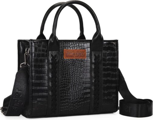 Wrangler Medium Tote Bag for Women Designer Satchel Handbags Top-handle Purses with Strap