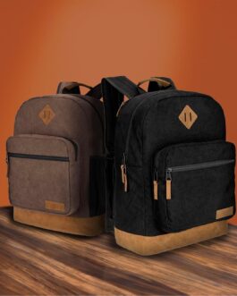 Wrangler Yellowstone Sturdy Backpack for Travel Classic Logo Water Resistant Casual Daypack for Travel with Padded Laptop Notebook Sleeve (Black Corduroy)