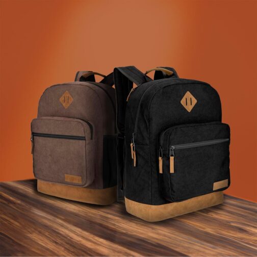 Wrangler Yellowstone Sturdy Backpack for Travel Classic Logo Water Resistant Casual Daypack for Travel with Padded Laptop Notebook Sleeve (Black Corduroy) - Image 2