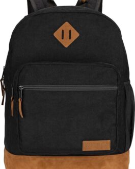 Wrangler Yellowstone Sturdy Backpack for Travel Classic Logo Water Resistant Casual Daypack for Travel with Padded Laptop Notebook Sleeve (Black Corduroy)