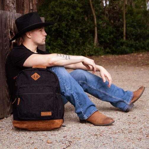 Wrangler Yellowstone Sturdy Backpack for Travel Classic Logo Water Resistant Casual Daypack for Travel with Padded Laptop Notebook Sleeve (Black Corduroy) - Image 5