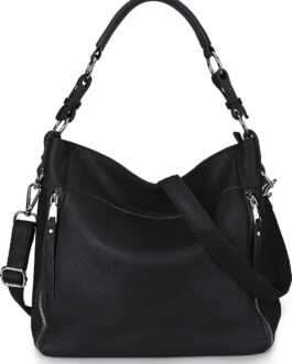 YALUXE Genuine Leather Shoulder Bag Stylish Hobo Purse Womens Crossbody Bag Travel Top-Handle Handbag Christmas Gifts