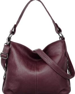 YALUXE Genuine Leather Shoulder Bag Stylish Hobo Purse Womens Crossbody Bag Travel Top-Handle Handbag Christmas Gifts