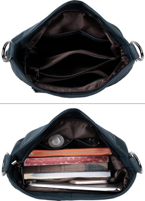 YALUXE Genuine Leather Shoulder Bag Stylish Hobo Purse Womens Crossbody Bag Travel Top-Handle Handbag Christmas Gifts - Image 4