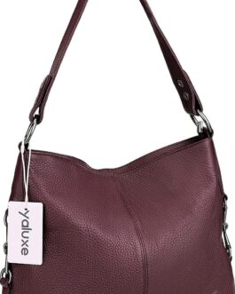 YALUXE Genuine Leather Shoulder Bag Stylish Hobo Purse Womens Crossbody Bag Travel Top-Handle Handbag Christmas Gifts