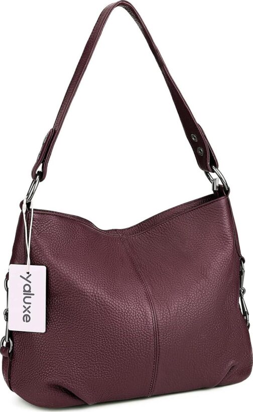 YALUXE Genuine Leather Shoulder Bag Stylish Hobo Purse Womens Crossbody Bag Travel Top-Handle Handbag Christmas Gifts - Image 2