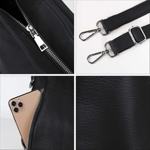 YALUXE Genuine Leather Shoulder Bag Stylish Hobo Purse Womens Crossbody Bag Travel Top-Handle Handbag Christmas Gifts - Image 5