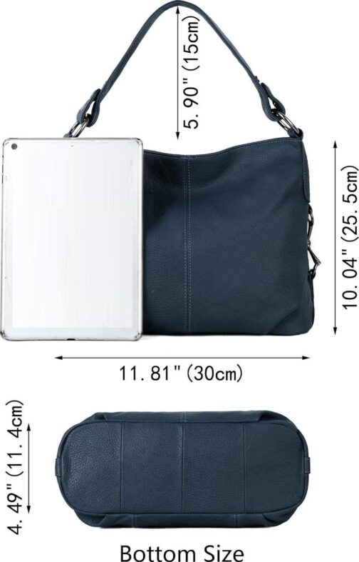 YALUXE Genuine Leather Shoulder Bag Stylish Hobo Purse Womens Crossbody Bag Travel Top-Handle Handbag Christmas Gifts - Image 6