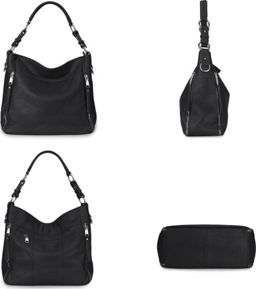 YALUXE Genuine Leather Shoulder Bag Stylish Hobo Purse Womens Crossbody Bag Travel Top-Handle Handbag Christmas Gifts - Image 3