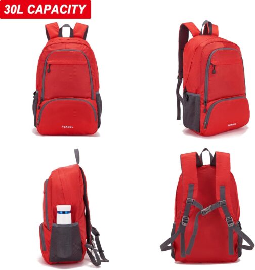 YZAOLL 30L Lightweight Packable Travel Hiking Backpack Daypack Foldable Backpack Water Resistant Daypack for Women Men - Image 7
