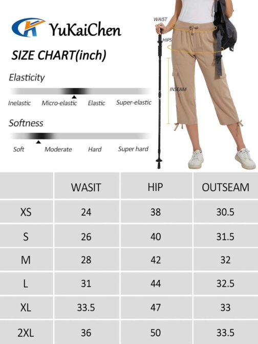 YuKaiChen Women's Capris Hiking Summer Pants Outdoor Athletic Casual with Pockets - Image 7